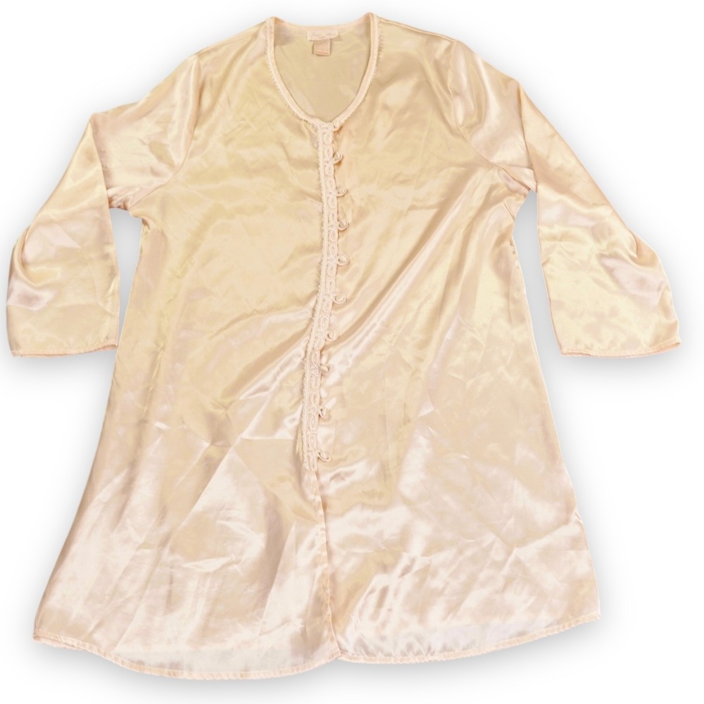 VTG Inner Most Sears Nightgown Large 14-16 Yellow Polyester Picot Lace Trim READ